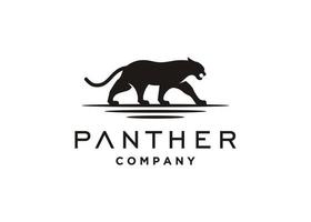 design de logotipo de silhueta de pantera de leão de onça puma