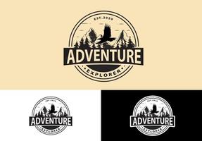 conceito de logotipo de aventura vintage vetor