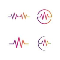 ícone de vetor de logotipo de ilustração de pulso, equalizador e efeito sonoro