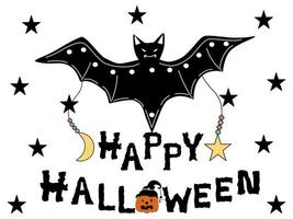 elementos de morcego para decorações de halloween vetor