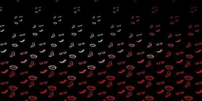 fundo vector vermelho escuro com símbolos de mulher.