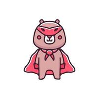 ilustração do super-herói do urso dos desenhos animados. gráficos vetoriais para impressões de camisetas e outros usos. vetor