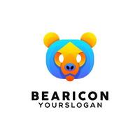 urso design de logotipo colorido vetor