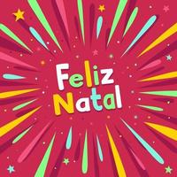 vetor de feliz natal português brasileiro colorido. tradução - feliz natal