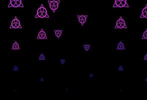 pano de fundo vector rosa escuro e azul com símbolos de mistério.