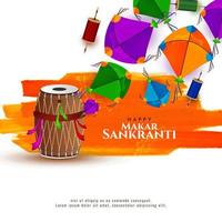 fundo de celebração do festival tradicional indiano makar sankranti vetor