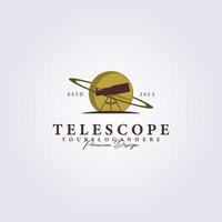 telescópio espaço planeta astronomia logotipo ilustração vetorial design vetor