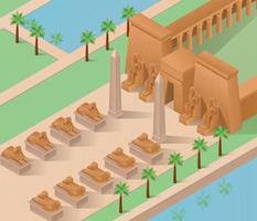 fundo isométrico de arquitetura egípcia