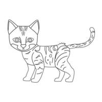 contorno de página para colorir de animal de gato fofo para colorir ilustração vetorial de desenho animado vetor