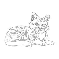contorno de página para colorir de animal de gato fofo para colorir ilustração vetorial de desenho animado vetor