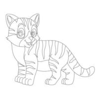 contorno de página para colorir de animal de gato fofo para colorir ilustração vetorial de desenho animado