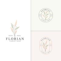 coleção de logotipo de distintivo botânico minimalista vetor