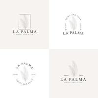 coleção de logotipo de ilustração de folhas de palmeira simples vetor