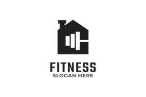 vetor de design de logotipo de fitness e academia de casa