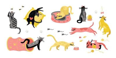 Um Conjunto De Gatinhos Fofos. Coleção Com Jogos E Atividades Diversas De  Gatos Ilustração do Vetor - Ilustração de atividades, liso: 224070520