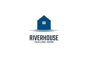 vetor de design de logotipo da casa do rio