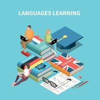 composição de aprendizagem de línguas vetor