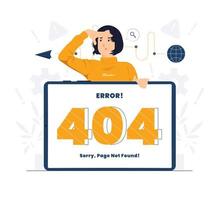 página não encontrada ilustração do conceito de erro 404 vetor