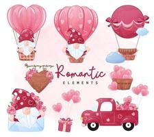 elementos românticos para decoração vetor