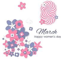 8 de março de fundo do dia internacional da mulher. modelo de cartão vetor