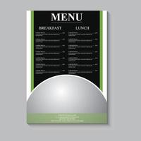 cartão de menu moderno menu de comida design de menu de restaurante vetor