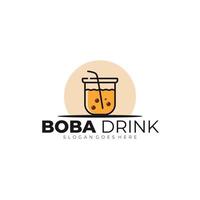 bebida boba no modelo de logotipo de estilo minimalista. ilustração vetorial vetor