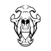 um logotipo de caveira de lobo vetor