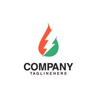 Logotipo de recursos, óleo de gás e logotipo do trovão.