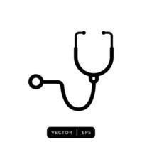 ícone do estetoscópio - sinal ou símbolo médico e de saúde vetor