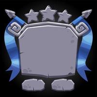 interface de usuário de placa de pedra com estrelas de conquista para o jogo. vetor