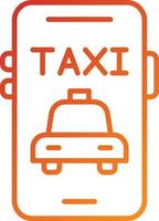 estilo de ícone de táxi móvel vetor