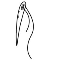 agulha com agulha. ilustração vetorial em estilo doodle desenhado à mão linear vetor
