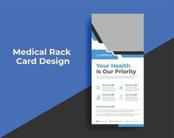 cartão de rack médico ou modelos de folheto dl vetor