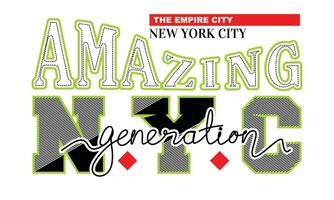 nyc new york elemento de homens moda design e inspiração letras mãos arte slogan motivacional citação tipografia gráfico design.vector ilustração. vetor