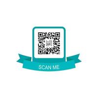 código qr para aplicativo móvel, pagamento e telefone. escaneie-me. moldura verde com ícone de código qr. ilustração vetorial. vetor