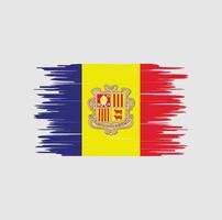 pincelada de bandeira de andorra, bandeira nacional vetor