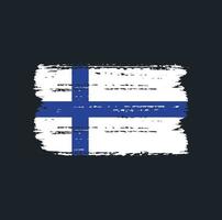 bandeira da finlândia com pincel vetor