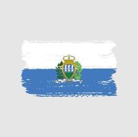 bandeira de san marino com pincel vetor