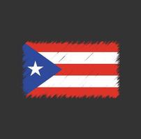 pincelada de bandeira de porto rico vetor