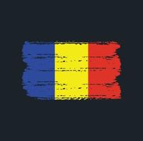 bandeira da romênia ou chad com estilo de pincel vetor