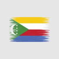 pincelada de bandeira de comores, bandeira nacional vetor