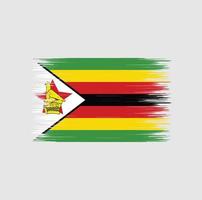 pincelada de bandeira do zimbábue, bandeira nacional vetor