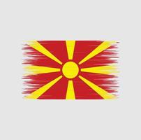 pincelada de bandeira da macedônia do norte, bandeira nacional vetor