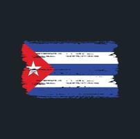 bandeira de cuba com pincel vetor