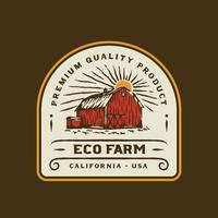 emblema do logotipo do agricultor vintage. ilustração vetorial feita à mão vetor