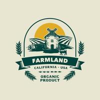 emblema do logotipo do agricultor vintage. ilustração vetorial feita à mão vetor