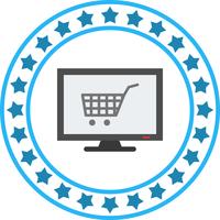 Ícone de compras on-line de vetor