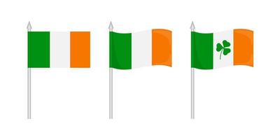 conjunto de bandeira da irlanda vetor