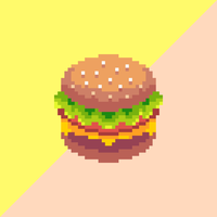 Vector de pixel de hambúrguer arte