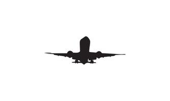 design de ilustração vetorial de avião preto e branco vetor